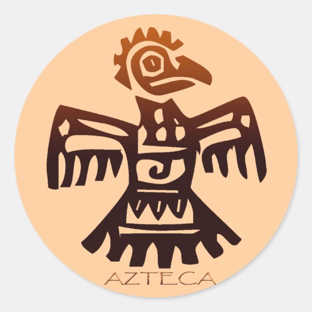 AZTEC ~ Bird Spirit Classic Round Sticker (Front)