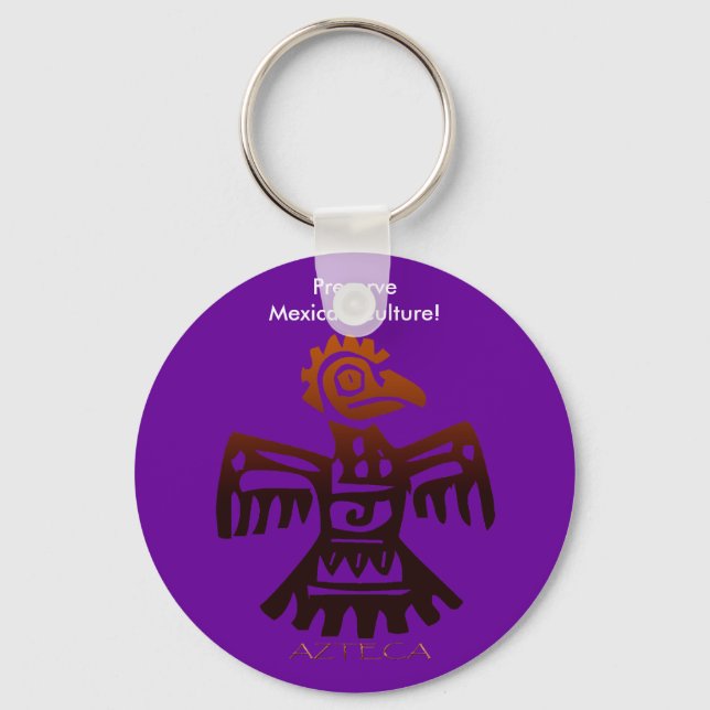 AZTEC ~ Bird Spirit Key Ring (Front)