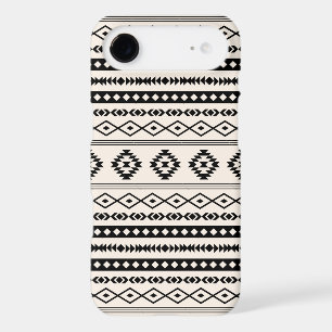 Aztec Black on Cream Mixed Motifs Pattern