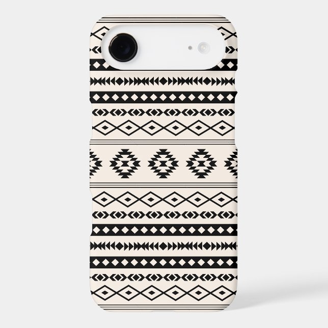 Aztec Black on Cream Mixed Motifs Pattern (Back)