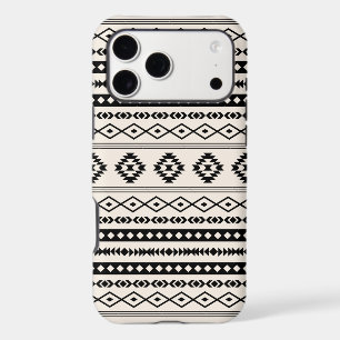 Aztec Black on Cream Mixed Motifs Pattern