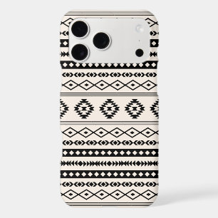 Aztec Black on Cream Mixed Motifs Pattern