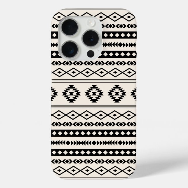 Aztec Black on Cream Mixed Motifs Pattern Case-Mate iPhone Case (Back)