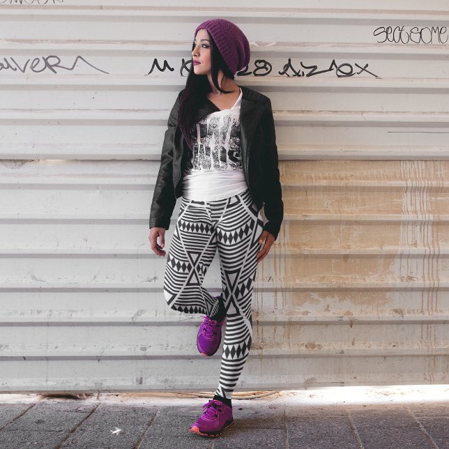 aztec black tribal triangle leggings (Creator Uploaded)
