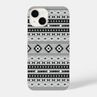 Aztec Black White Grey Mixed Motifs Pattern