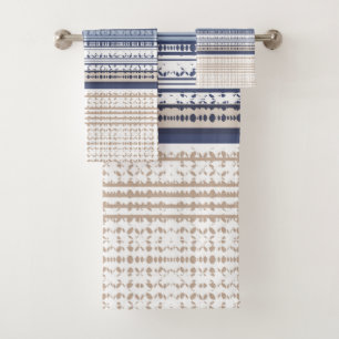 Aztec Blue Pattern Bath Towel Set