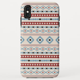 Aztec Blue Red Black Cream Mixed Motifs Pattern iPhone XS Max Case