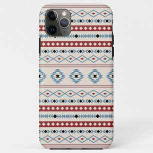 Aztec Blue Red Black Cream Mixed Motifs Pattern iPhone 11 Pro Max Case