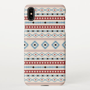 Aztec Blue Red Black Cream Mixed Motifs Pattern iPhone XS Max Case