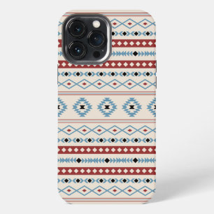 Aztec Blue Red Black Cream Mixed Motifs Pattern iPhone 13 Pro Max Case