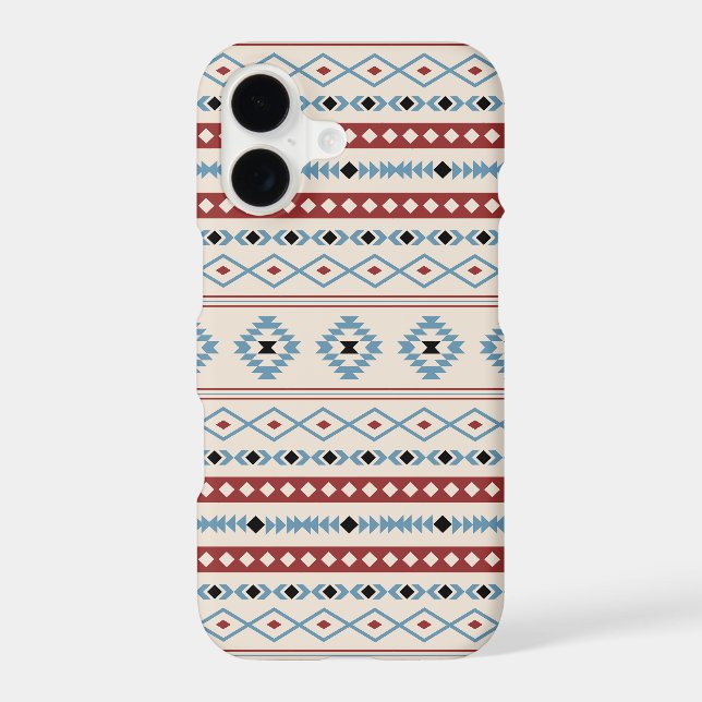 Aztec Blue Red Black Cream Mixed Motifs Pattern Samsung Galaxy S21 Case (Back)