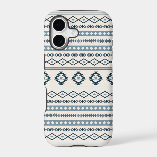 Aztec Blues Cream Mixed Motifs Pattern Case-Mate i (Back)