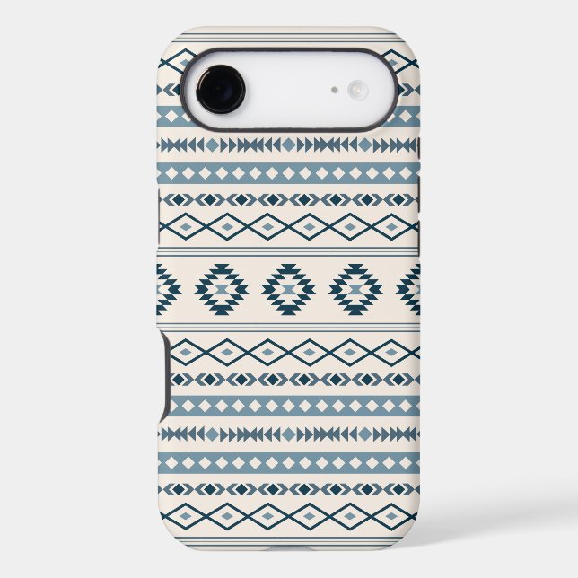 Aztec Blues Cream Mixed Motifs Pattern Case-Mate i (Back)