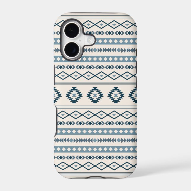 Aztec Blues Cream Mixed Motifs Pattern Case-Mate i (Back)