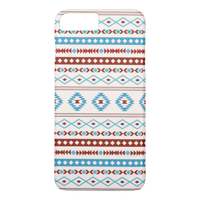 Aztec Blues Red Cream Mixed Motifs Pattern Case-Mate iPhone Case (Back)