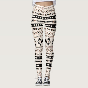 Aztec Pattern Leggings Red Orange Tights Women Yoga Pants High