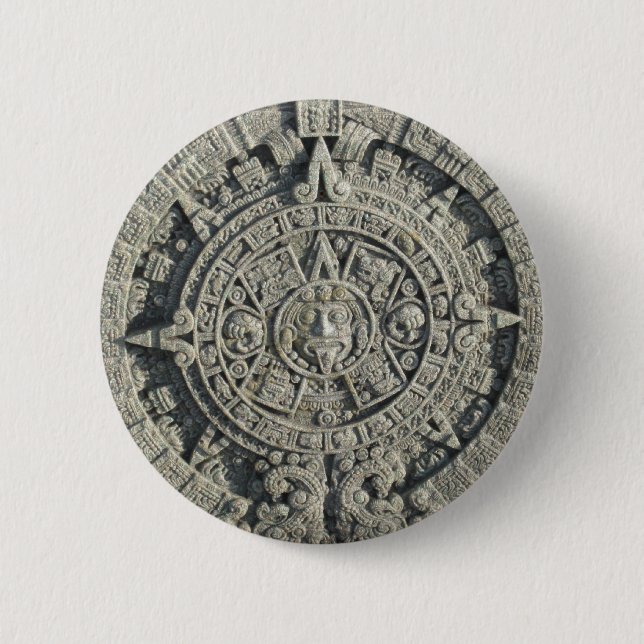 Aztec Calendar 6 Cm Round Badge (Front)