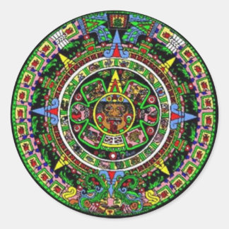 Aztec Calendar Classic Round Sticker