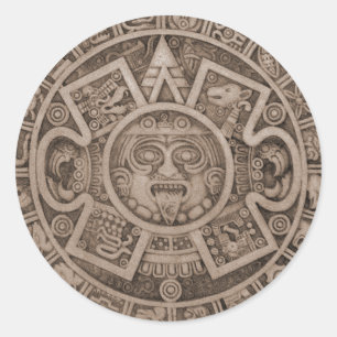 Aztec Calendar Classic Round Sticker