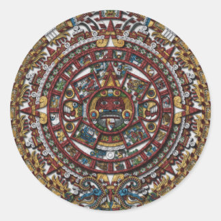 Aztec Calendar Classic Round Sticker