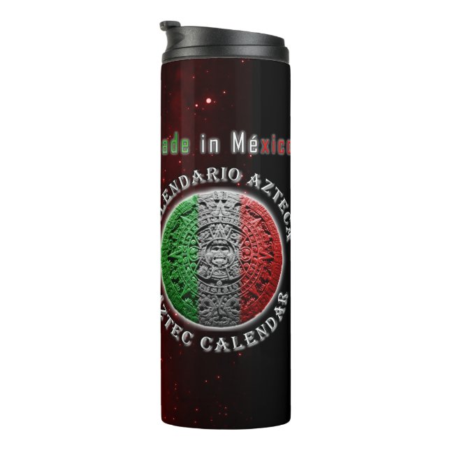 Aztec Calendar Disc Thermal Tumbler (Rotated Right)
