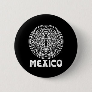 Aztec Calendar Futbol Mexico Soccer Fan Mexican Pr 6 Cm Round Badge