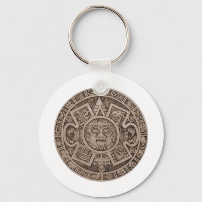 Aztec Calendar Key Ring (Front)