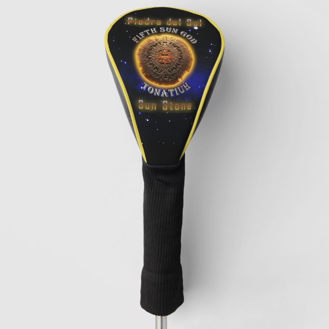 Aztec calendar stone golf head cover (Front)