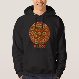 Aztec Calendar Stone or Sun Stone of Mexico. Hoodie