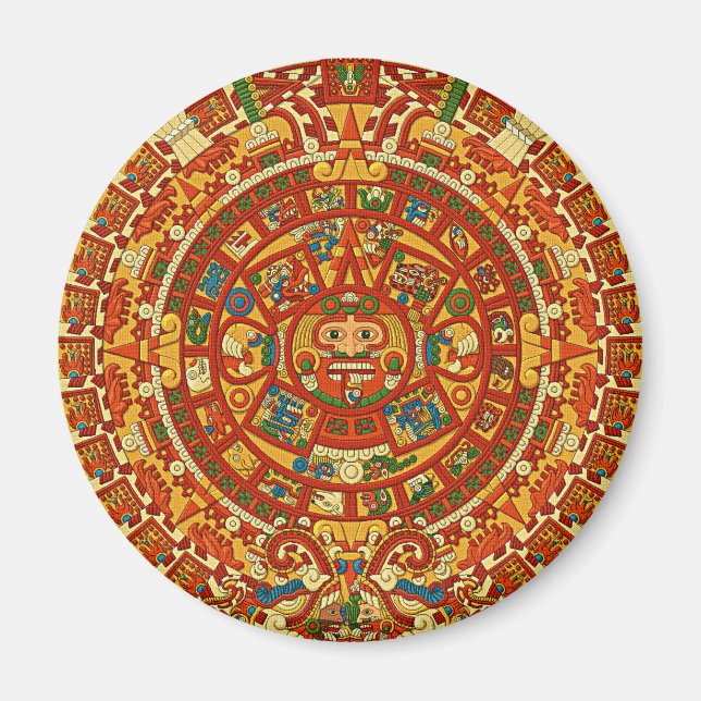 Aztec Calendar Stone or Sun Stone of Mexico. Magnet (Front)