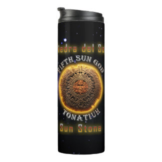 aztec calendar stone thermal tumbler