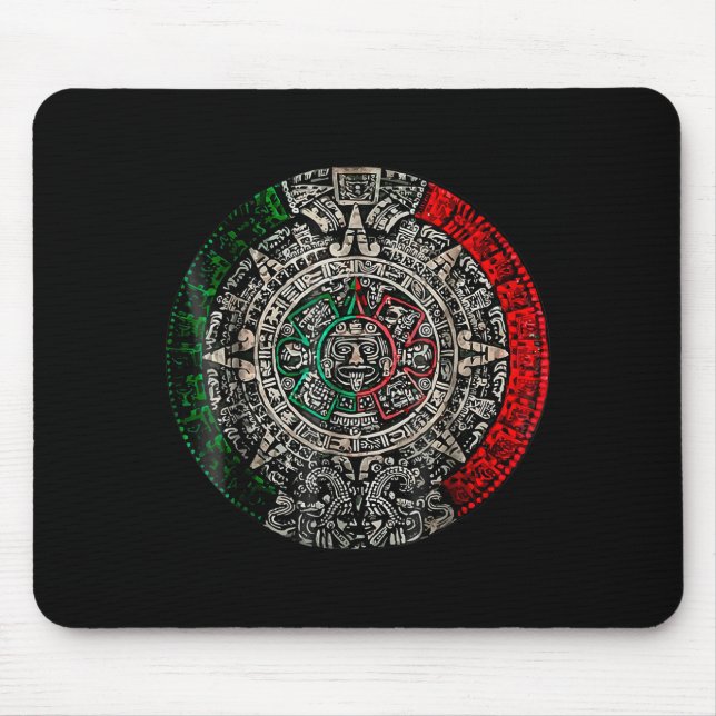 Aztec Calendar Sun Stone Mexican Art Carving Maya  Mouse Mat (Front)