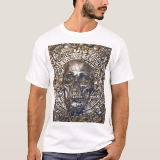 aztec calendar with skull t-shirt