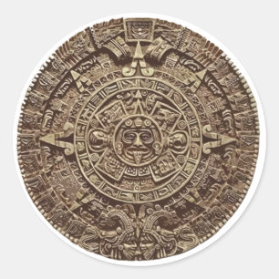 Aztec Calender Classic Round Sticker