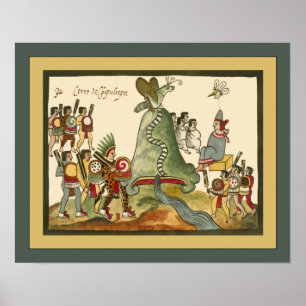 Aztec ~ Chapultepec Hill ~Archaeology ~Tovar Poster