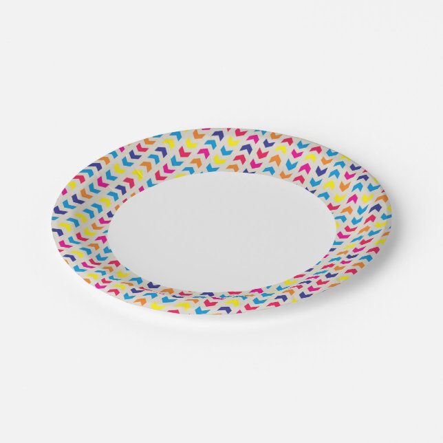Aztec Chevron colourful Paper Plate (Angled)