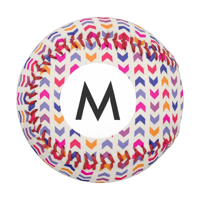 Aztec Chevron colourful pattern Baseball (Front Left)