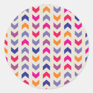Aztec Chevron colourful pattern Classic Round Sticker