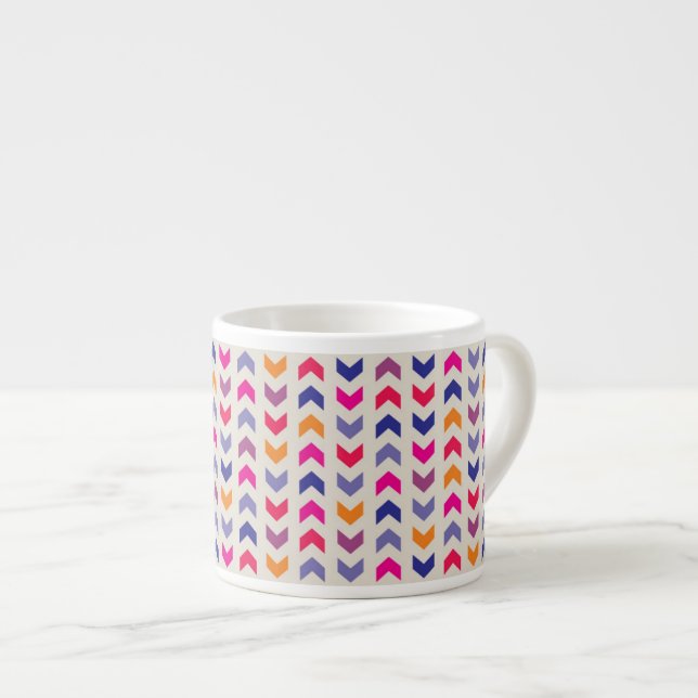 Aztec Chevron colourful pattern Espresso Cup (Front Right)