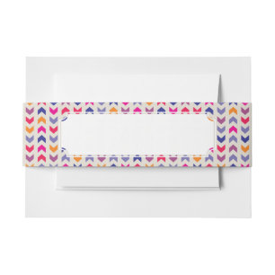 Aztec Chevron colourful pattern Invitation Belly Band