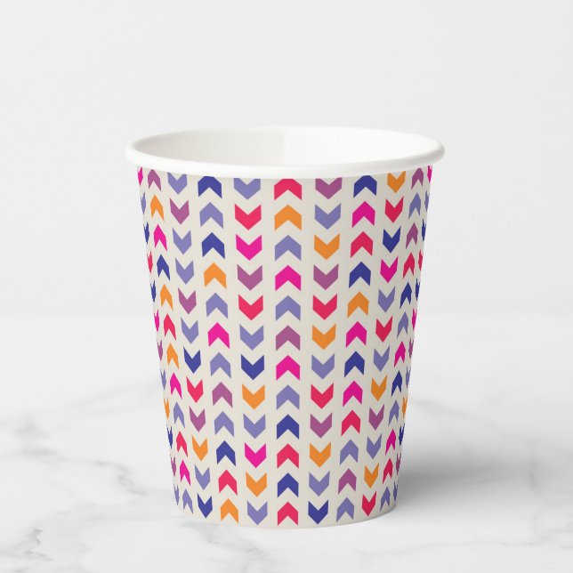 Aztec Chevron colourful pattern Paper Cups (Left)