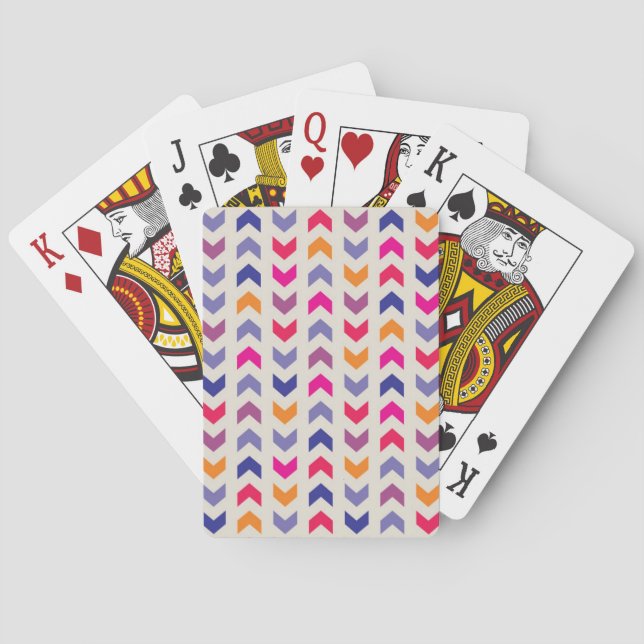 Aztec Chevron colourful pattern Playing Cards (Back)
