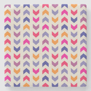 Aztec Chevron colourful pattern Stone Coaster