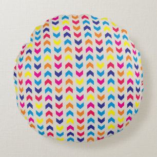 Aztec Chevron colourful Round Cushion