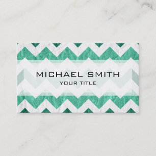 Aztec chevron zigzag pattern leather #15 business card