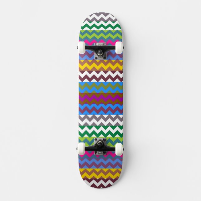Aztec Chevron Zigzag Stripe Pattern 7 Skateboard (Front)