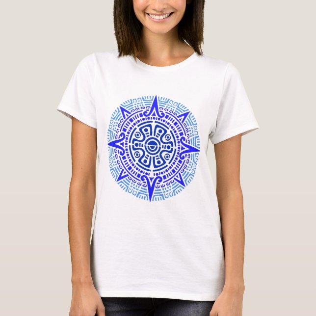 aztec circle blue T-Shirt (Front)