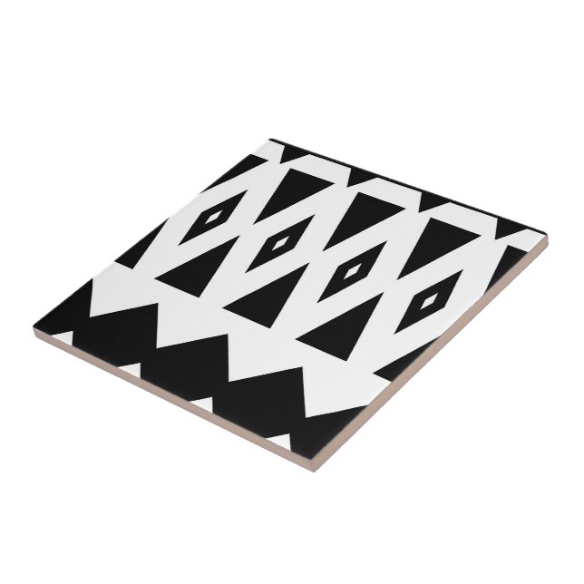 Aztec - Classic Black And White Tile #2 (Side)