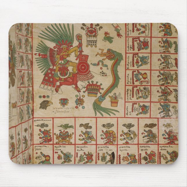 Aztec Codex Borbonicus Mouse Mat (Front)