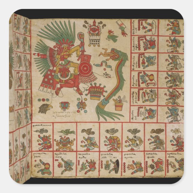 Aztec Codex Borbonicus Square Sticker (Front)
